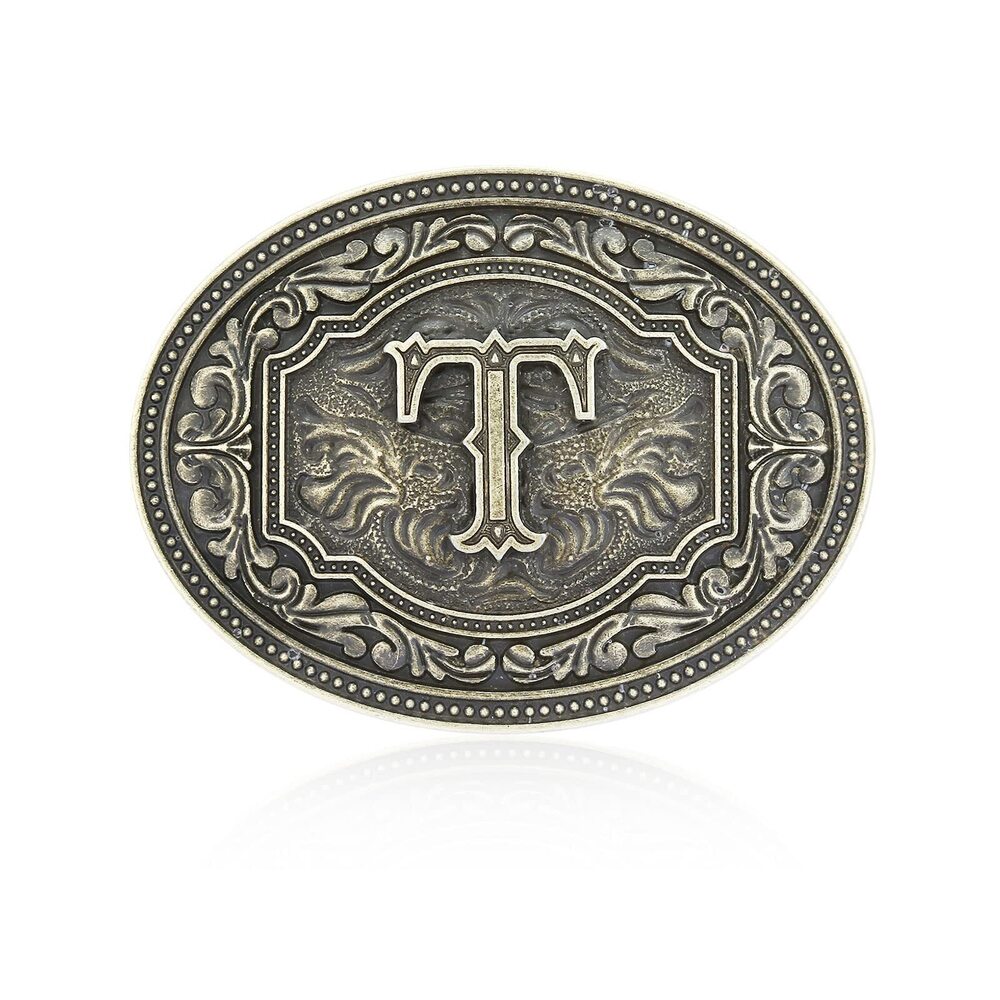 9394 Western Belt Buckle, Initial Letters ABCDEFG to Z Cowboy Rodeo Large